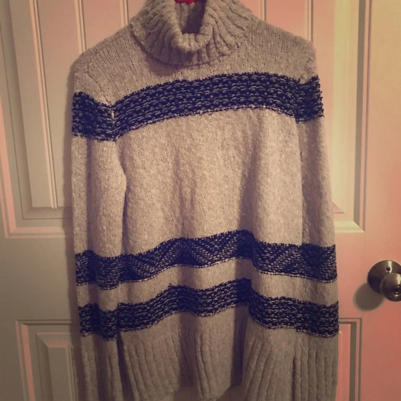 Universal Thread Oversized Sparkle Striped Turtleneck Sweater - Picture 3 of 5